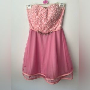 Beautiful strapless pink dress